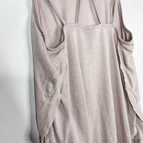 Calvin Klein Performance XSmall Epic Knit Strappy Tank Top Even Sand Cream Mauve - Picture 7 of 10